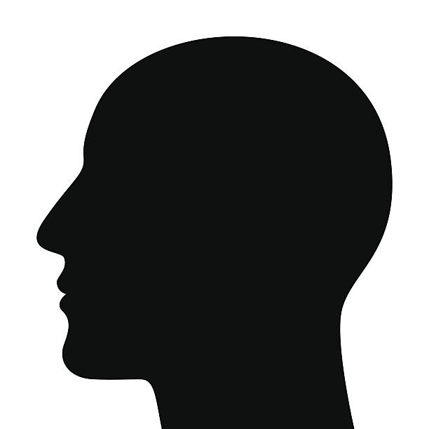 Silhouette of a head isolated on white background envio de comida de restaurantes a domicilio